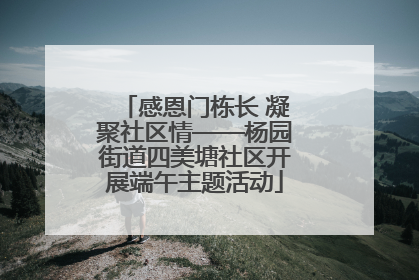 感恩门栋长 凝聚社区情——杨园街道四美塘社区开展端午主题活动