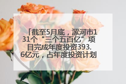 截至5月底，漯河市131个“三个五百亿”项目完成年度投资393.6亿元，占年度投资计划的50.41%——“三个五百亿”项目带动产业提质升级