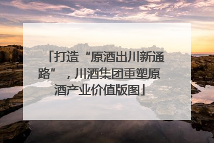 打造“原酒出川新通路”，川酒集团重塑原酒产业价值版图
