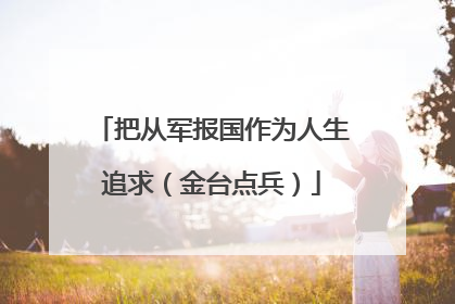 把从军报国作为人生追求（金台点兵）