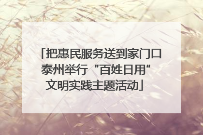 把惠民服务送到家门口 泰州举行“百姓日用”文明实践主题活动