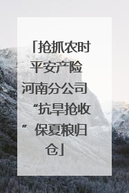 抢抓农时 平安产险河南分公司“抗旱抢收”保夏粮归仓