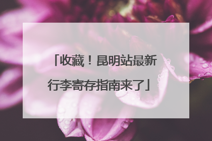 收藏！昆明站最新行李寄存指南来了