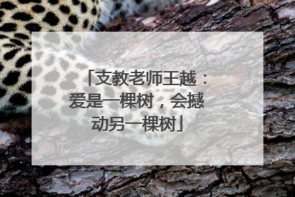 支教老师王越：爱是一棵树，会撼动另一棵树