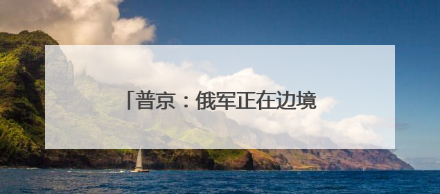 普京：俄军正在边境沿线建立安全缓冲区