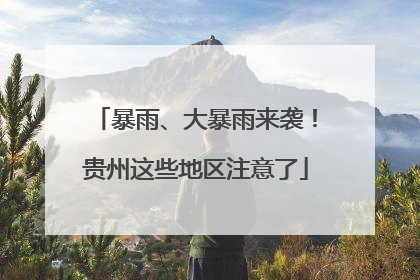 暴雨、大暴雨来袭！贵州这些地区注意了