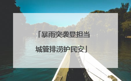暴雨突袭显担当 城管排涝护民安