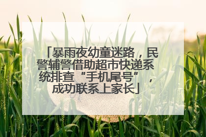 暴雨夜幼童迷路，民警辅警借助超市快递系统排查“手机尾号”，成功联系上家长