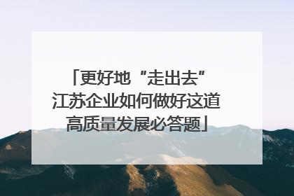 更好地“走出去” 江苏企业如何做好这道高质量发展必答题