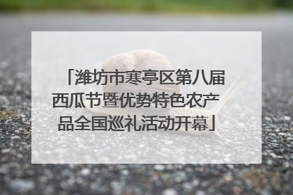 潍坊市寒亭区第八届西瓜节暨优势特色农产品全国巡礼活动开幕