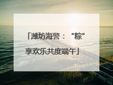 潍坊海警：“粽”享欢乐共度端午