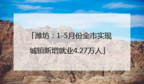 潍坊：1-5月份全市实现城镇新增就业4.27万人