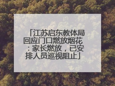 江苏启东教体局回应门口燃放烟花：家长燃放，已安排人员巡视阻止