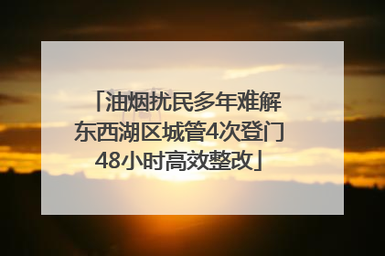 油烟扰民多年难解 东西湖区城管4次登门48小时高效整改