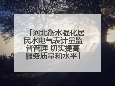 河北衡水强化居民水电气表计量监督管理 切实提高服务质量和水平