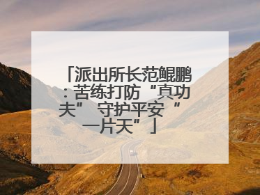 派出所长范鲲鹏：苦练打防“真功夫” 守护平安“一片天”