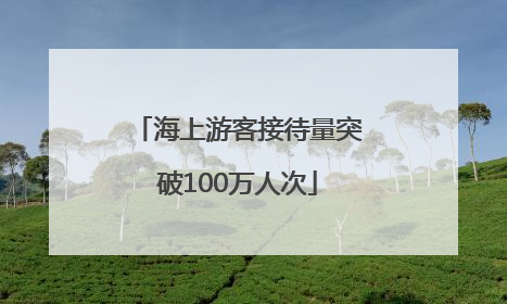 海上游客接待量突破100万人次