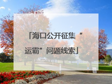海口公开征集“运霸”问题线索