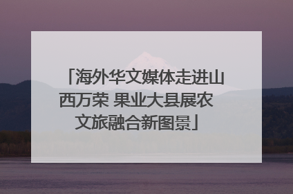 海外华文媒体走进山西万荣 果业大县展农文旅融合新图景