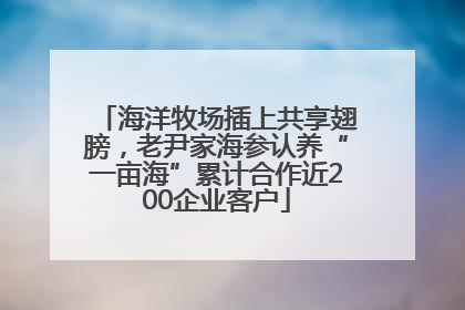 海洋牧场插上共享翅膀，老尹家海参认养“一亩海”累计合作近200企业客户