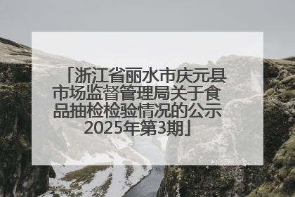 浙江省丽水市庆元县市场监督管理局关于食品抽检检验情况的公示2025年第3期