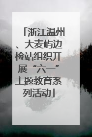 浙江温州、大麦屿边检站组织开展“六一”主题教育系列活动
