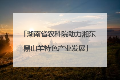 湖南省农科院助力湘东黑山羊特色产业发展