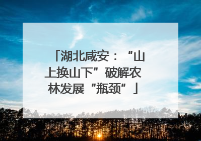 湖北咸安：“山上换山下”破解农林发展“瓶颈”