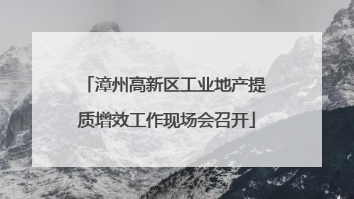 漳州高新区工业地产提质增效工作现场会召开