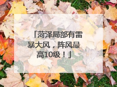 菏泽局部有雷暴大风，阵风最高10级！