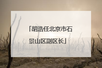 胡浩任北京市石景山区副区长