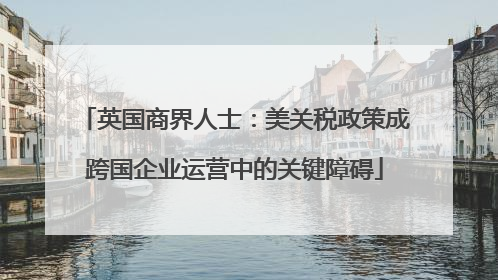 英国商界人士：美关税政策成跨国企业运营中的关键障碍