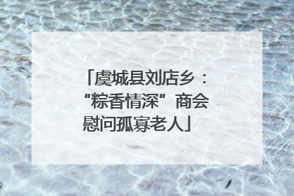 虞城县刘店乡：“粽香情深”商会慰问孤寡老人