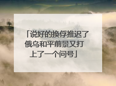说好的换俘推迟了 俄乌和平前景又打上了一个问号