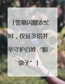 警徽闪耀农忙时，仪征多措并举守护百姓“粮袋子”