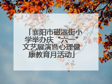 襄阳市磁器街小学举办庆“六一”文艺展演暨心理健康教育月活动