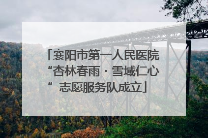 襄阳市第一人民医院“杏林春雨・雪域仁心”志愿服务队成立