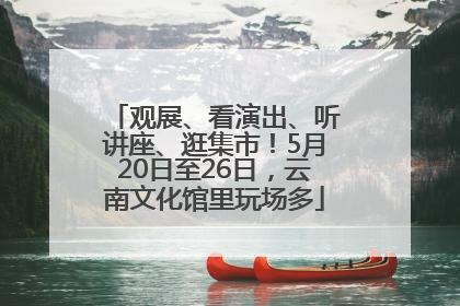 观展、看演出、听讲座、逛集市！5月20日至26日，云南文化馆里玩场多