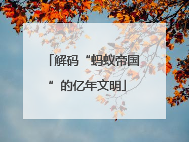 解码“蚂蚁帝国”的亿年文明