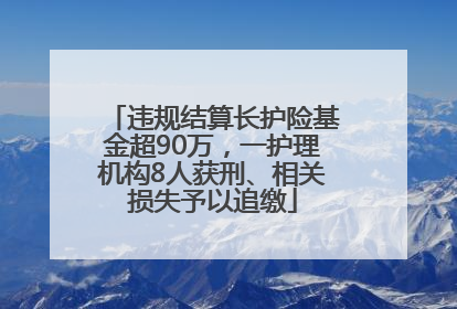 违规结算长护险基金超90万，一护理机构8人获刑、相关损失予以追缴