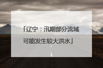 辽宁：汛期部分流域可能发生较大洪水