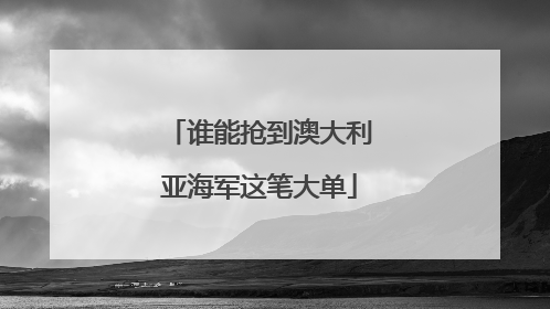 谁能抢到澳大利亚海军这笔大单