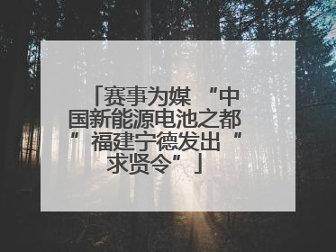 赛事为媒 “中国新能源电池之都”福建宁德发出“求贤令”