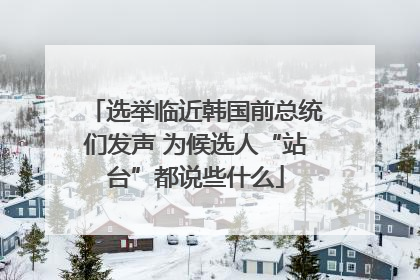 选举临近韩国前总统们发声 为候选人“站台”都说些什么