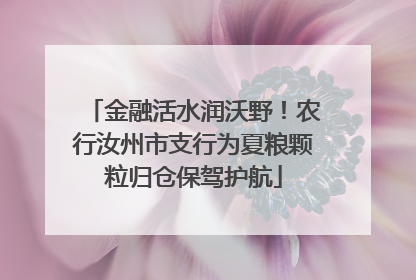 金融活水润沃野！农行汝州市支行为夏粮颗粒归仓保驾护航