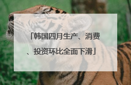 韩国四月生产、消费、投资环比全面下滑