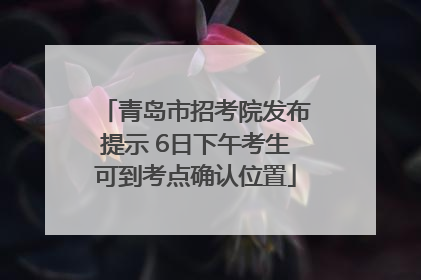 青岛市招考院发布提示 6日下午考生可到考点确认位置