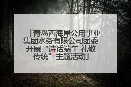 青岛西海岸公用事业集团水务有限公司团委开展“诗话端午 礼敬传统”主题活动