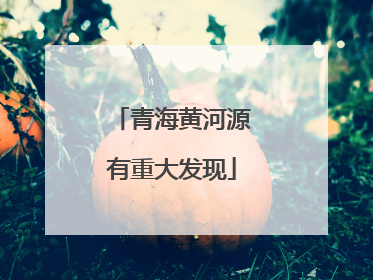 青海黄河源有重大发现