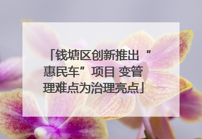 钱塘区创新推出“惠民车”项目 变管理难点为治理亮点